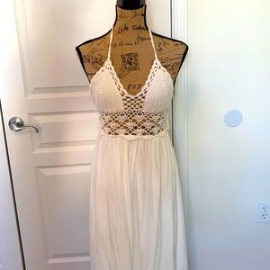 Crocheted white dress